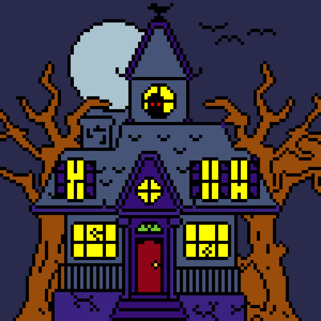 bad pixel art haunted hause
